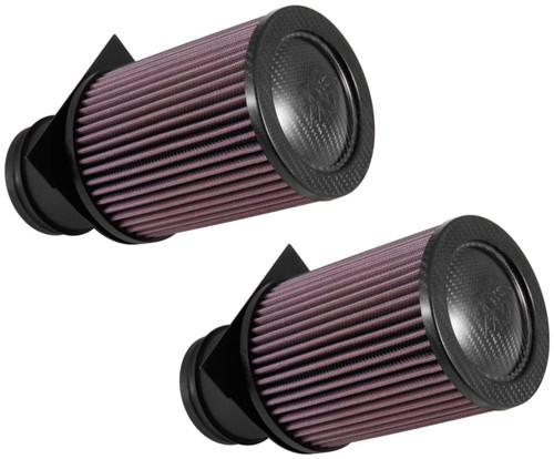 K&N E-0658 Round Replacement Air Filter Pair for 2008-2015 Audi R8 Lamborghini Gallardo - Red Cotton Gauze, Lifetime Warranty