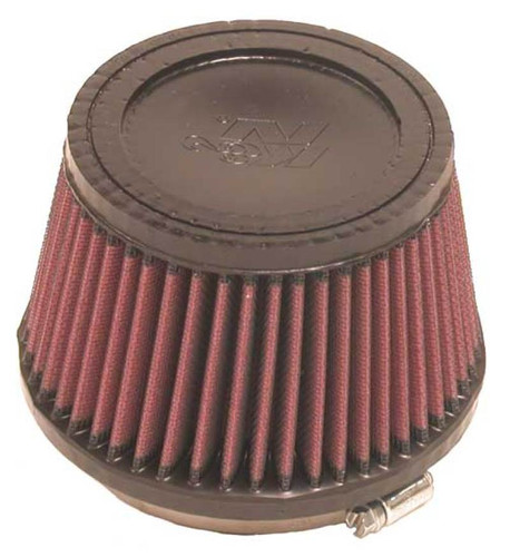 K&N RU-2510 Universal Clamp-On Air Filter - Round Tapered, Cotton Gauze, 5.375" OD x 3.5" H