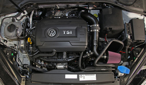 K&N 69-9506TTK Typhoon Cold Air Intake System for 2015-2026 Audi VW A3 Golf GTI Jetta - Textured Black Tube, 12.85 HP Gain