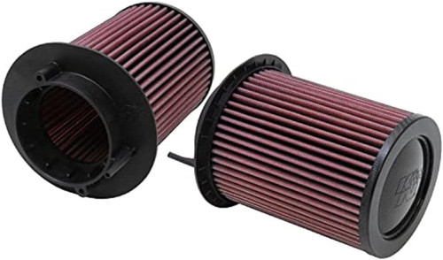 K&N E-0668 Round Replacement Air Filter Pair for 2008-2015 Audi R8 Lamborghini Gallardo - Red Cotton Gauze, Lifetime Warranty