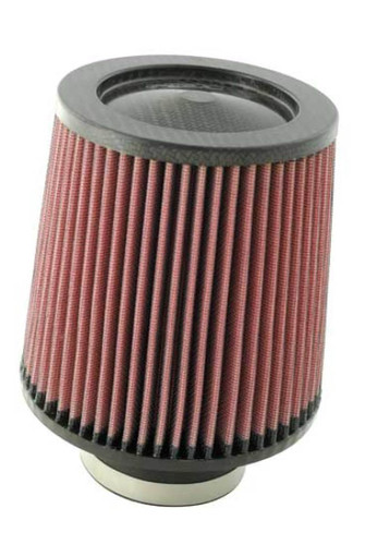 K&N RF-1047 Red Round Tapered Universal Clamp-On Air Filter - Chrome Top