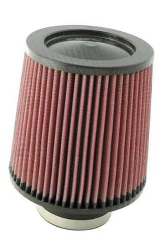 K&N RF-1047 Red Round Tapered Universal Clamp-On Air Filter - Chrome Top