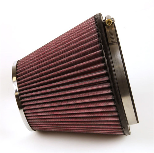 K&N RF-1048 Red Round Tapered Universal Clamp-On Air Filter - Chrome Top