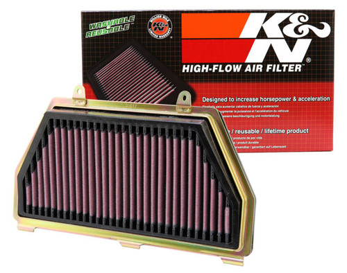 K&N HA-6007 Unique Replacement Air Filter for 2007-2026 Honda CBR600RR - Red Cotton Gauze, Lifetime Warranty