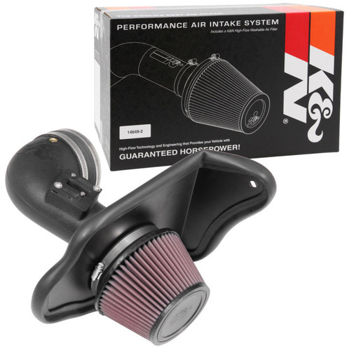 K&N 57-3100 57 Series FIPK Performance Air Intake System for 2016-2017 Cadillac ATS - Red Cotton Gauze Filter, Gen II