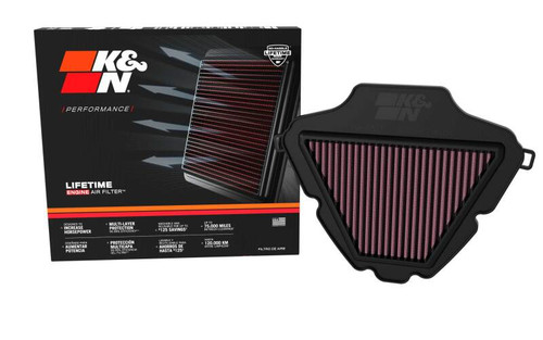 K&N HA-7521 Triangle Replacement Air Filter for Honda - Red Cotton Gauze, Lifetime Warranty