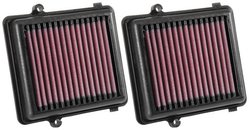 K&N HA-9916 Panel Replacement Air Filter for 2016-2019 Honda Africa Twin (Pair) - Red Cotton Gauze, 1 Year Warranty