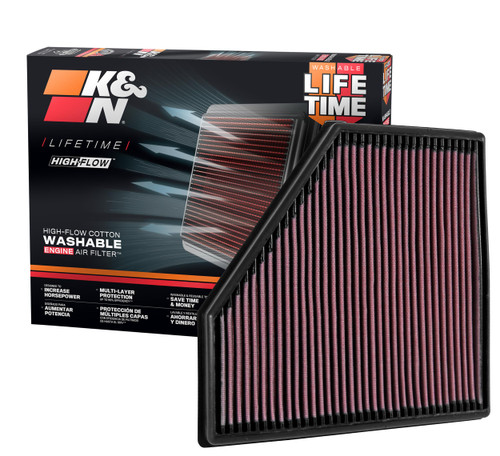 K&N High-Flow Air Filter 33-3051 - Panel Replacement Filter