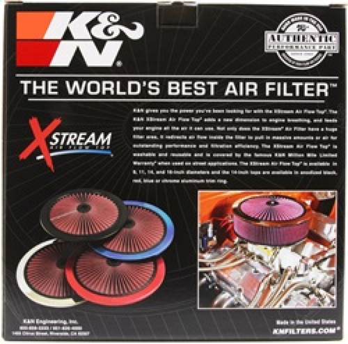 K&N 66-1401 X-Stream Top Filter - 14in Round Lid, Black Powder Coated