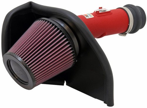 K&N 69-8005TWR Typhoon Cold Air Intake System for 2008-2014 Subaru Impreza WRX / STI - Wrinkle Red Tube, 17.52 HP Gain