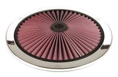 K&N 66-1401XP X-Stream Top Filter - 14in Round Lid, Chrome Metal