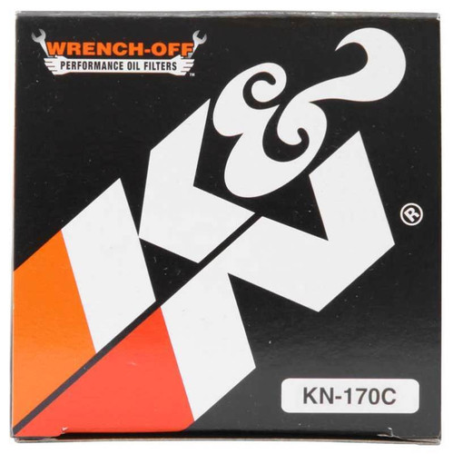 K&N KN-170C Chrome Spin-On Oil Filter with 17mm Nut - High Flow Media, 1 Year Warranty