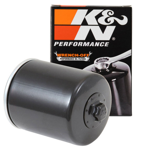 K&N KN-171B Black Spin-On Oil Filter with 17mm Nut - High Flow Media, 1 Year Warranty