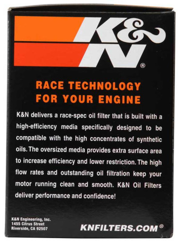 K&N KN-171B Black Spin-On Oil Filter with 17mm Nut - High Flow Media, 1 Year Warranty