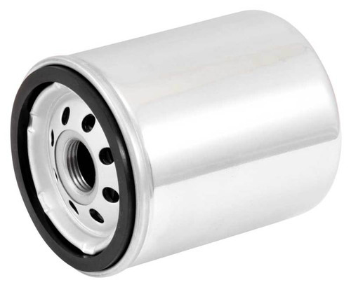 K&N KN-174C Chrome Spin-On Oil Filter with 17mm Nut - High Flow Media, 1 Year Warranty