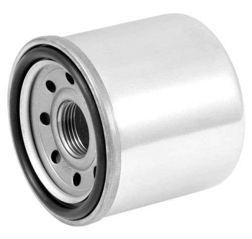 K&N KN-138C Chrome Spin-On Oil Filter with 17mm Nut - High Flow Media, 1 Year Warranty