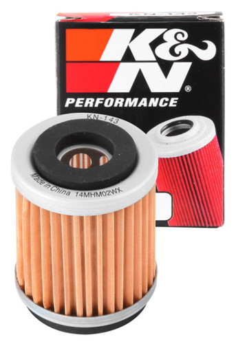 K&N KN-143 Premium Cartridge Oil Filter - High Flow Synthetic Media, 1 Year Warranty