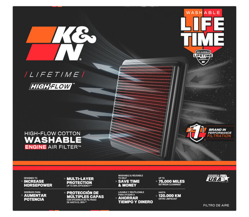K&N High-Flow Air Filter 33-5126 for 2020-2026 Nissan Frontier - Panel Replacement Filter