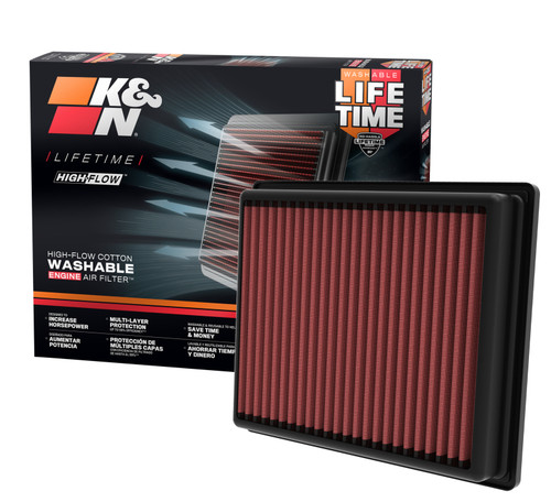 K&N High-Flow Air Filter 33-5126 for 2020-2026 Nissan Frontier - Panel Replacement Filter