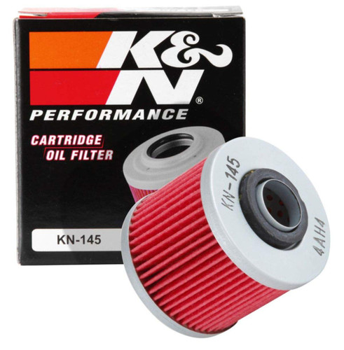 K&N KN-145 Premium Cartridge Oil Filter - High Flow Synthetic Media, 1 Year Warranty