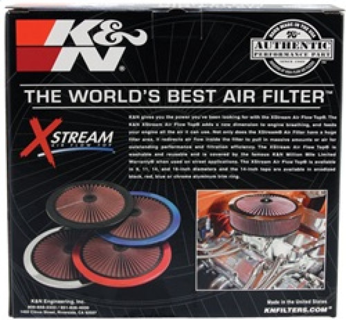 K&N 66-1101 X-Stream Top Filter - 11in Round Lid, Black Powder Coated, High Performance