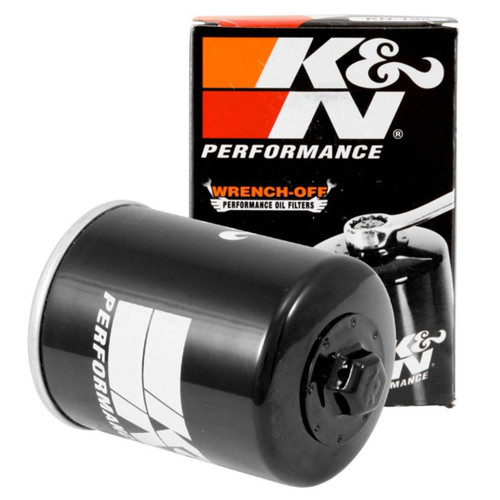 K&N KN-198 Spin-On Oil Filter with 17mm Nut - High Flow Media, 1 Year Warranty
