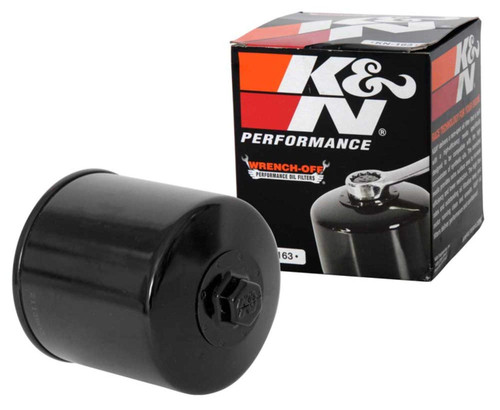 K&N KN-163 Spin-On Oil Filter with 17mm Nut - High Flow Media, 1 Year Warranty