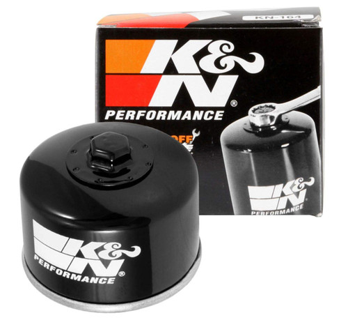 K&N KN-164 Spin-On Oil Filter with 17mm Nut - High Flow Media, 1 Year Warranty