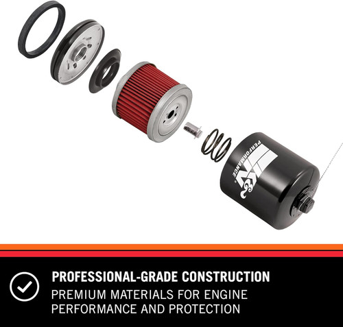 K&N KN-204C Chrome Spin-On Oil Filter with 17mm Nut - High Flow Media, 1 Year Warranty