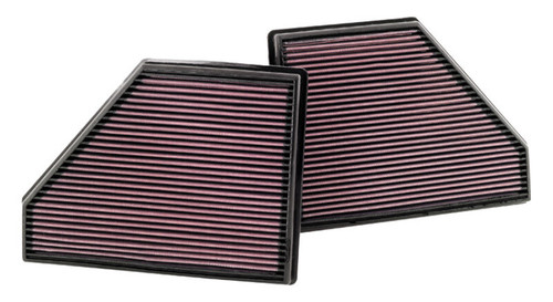 K&N High-Flow Air Filter 33-2407 (Set of 2) for 2007-2010 BMW X5 - Panel Replacement Filter