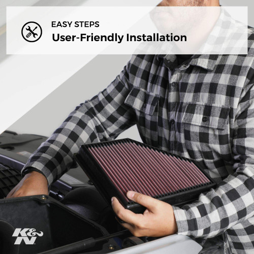 K&N E-3040 Oval Replacement Air Filter for 2009-2012 Porsche 911 - Red Cotton Gauze, Lifetime Warranty