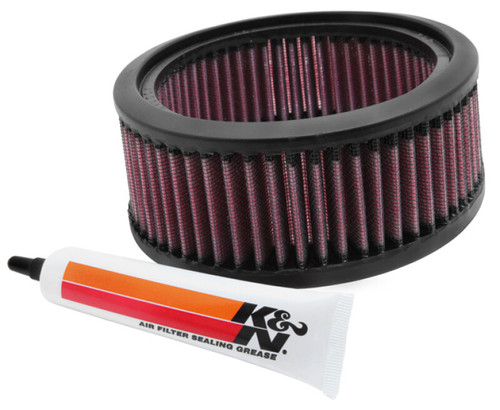 K&N E-3226 Round Replacement Air Filter for Harley-Davidson - Red Cotton Gauze, Includes Grease