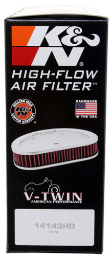 K&N E-3333 Unique Replacement Air Filter for Harley-Davidson RK Series - Red Cotton Gauze, Lifetime Warranty