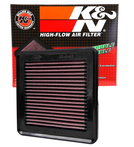 K&N High-Flow Air Filter 33-2422 for 2009-2014 Honda City Fit - Panel Replacement Filter