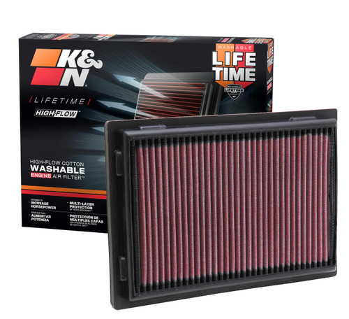 K&N High-Flow Air Filter 33-2381 for 2007-2018 Lexus Toyota Avalon Camry ES300h RAV4 - Panel Replacement Filter