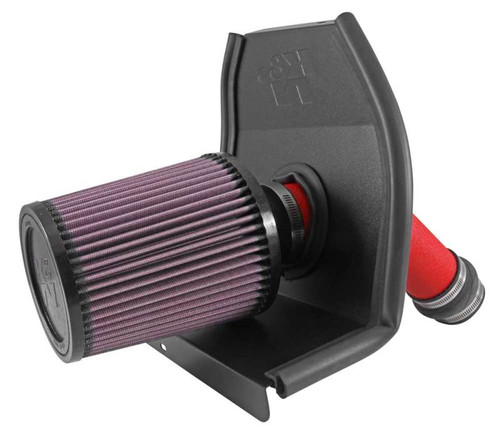 K&N 69-8007TWR Typhoon Cold Air Intake System for 2015-2017 Subaru WRX STI - Wrinkle Red Tube, 34.32 HP Gain