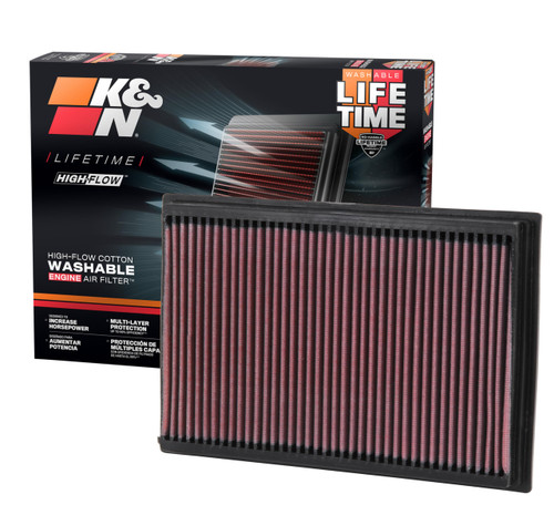K&N 33-2272 High-Flow Replacement Panel Air Filter for 1992-2011 Ford Crown Victoria Lincoln Town Car Mercury Grand Marquis - 11.25x7.563 in