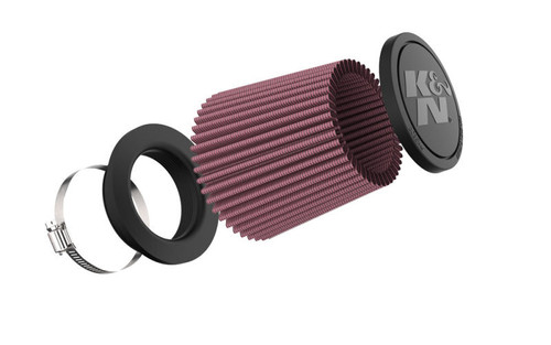 K&N RU-9410 Red Compact Round Tapered Universal Clamp-On Air Filter