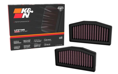 K&N BM-1324 Panel Replacement Air Filter Pair for 2024-2026 BMW R1300GS - Red Cotton Gauze, Lifetime Warranty