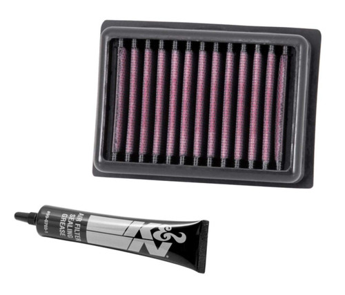 K&N BM-6012 Panel Replacement Air Filter for 2013-2020 BMW C600 C650 - Red Cotton Gauze, Includes Grease