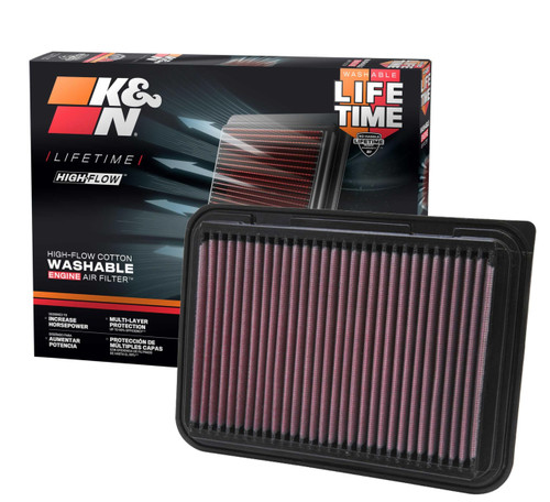 K&N High-Flow Air Filter 33-2360 for 2006-2019 Pontiac Scion Toyota Corolla Matrix Vibe Yaris - Panel Replacement Filter