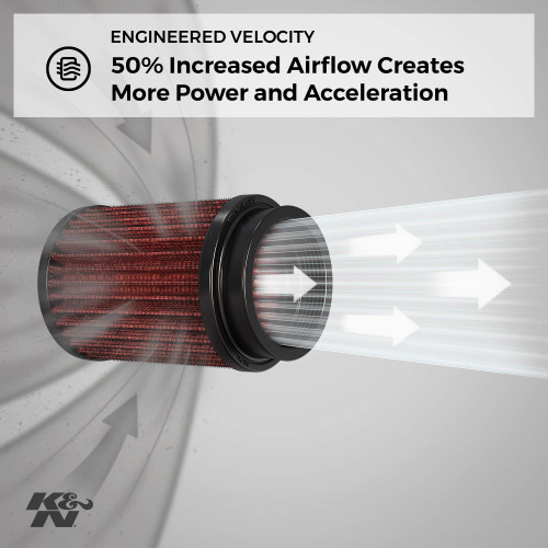 K&N CM-8009 Performance Air Intake System for 2009-2012 Can-Am Outlander 650 800 - Black Tube, Red Filter