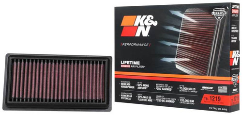 K&N TB-1219 Panel Replacement Air Filter for 2019-2025 Triumph Scrambler 1200 - Includes Grease