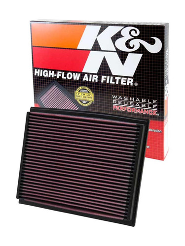 K&N 33-2209 High-Flow Replacement Panel Air Filter for 2002-2011 Audi A4 RS4 S4 Seat Exeo - 10.313x8.25 in