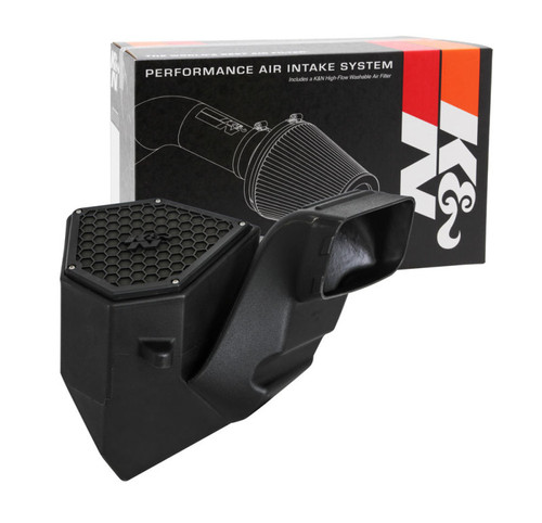 K&N 63-1584 63 Series AirCharger Performance Air Intake System for 2019-2024 Ram 2500, 3500 - Red Cotton Gauze Filter, Enclosed Air Box