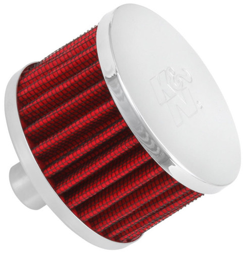K&N 62-1160 Vent Air Filter / Breather - Non-woven Synthetic, Chrome Top/Base, 3/4" Tube