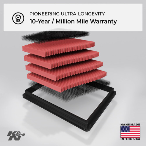 K&N HA-1187 Oval Replacement Air Filter for 1987-2007 Honda Shadow - Red Cotton Gauze, Lifetime Warranty