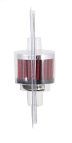 K&N 62-1340 Vent Air Filter / Breather - Non-woven Synthetic, Chrome Top, Rubber Base, 5/8" Clamp-On