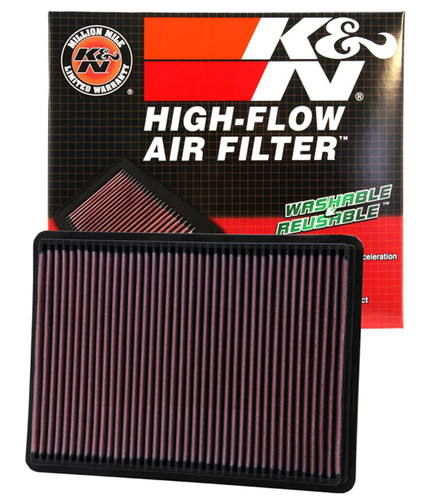 K&N 33-2233 High-Flow Replacement Panel Air Filter for 2002-2010 Jeep Grand Cherokee Liberty Commander - 11.438x8.5 in