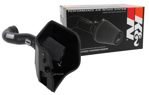K&N 71-3110 Blackhawk Cold Air Intake System for 2019-2026 Cadillac Chevrolet GMC Escalade Sierra Silverado Suburban Tahoe Yukon - Black Dry Filter, Black Tube, 12.8 HP Gain